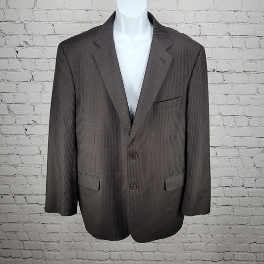 Jos A Bank Brown 100% Wool Gordon Signature Gold Notch Blazer Sport Coat 46R
