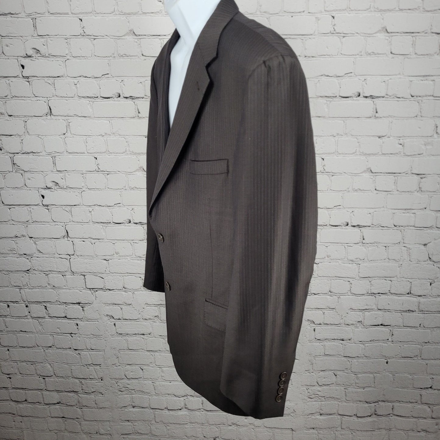 Jos A Bank Brown 100% Wool Gordon Signature Gold Notch Blazer Sport Coat 46R