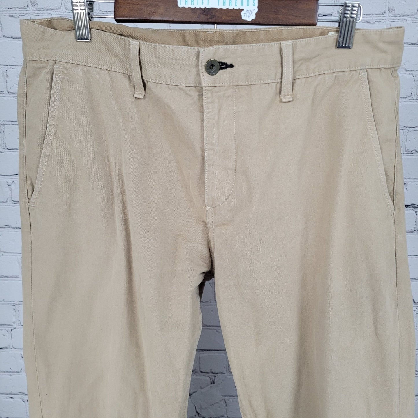 Rag & Bone Standard Issue Khaki 100% Cotton Chino Pants USA Made Size 36 (36x34)