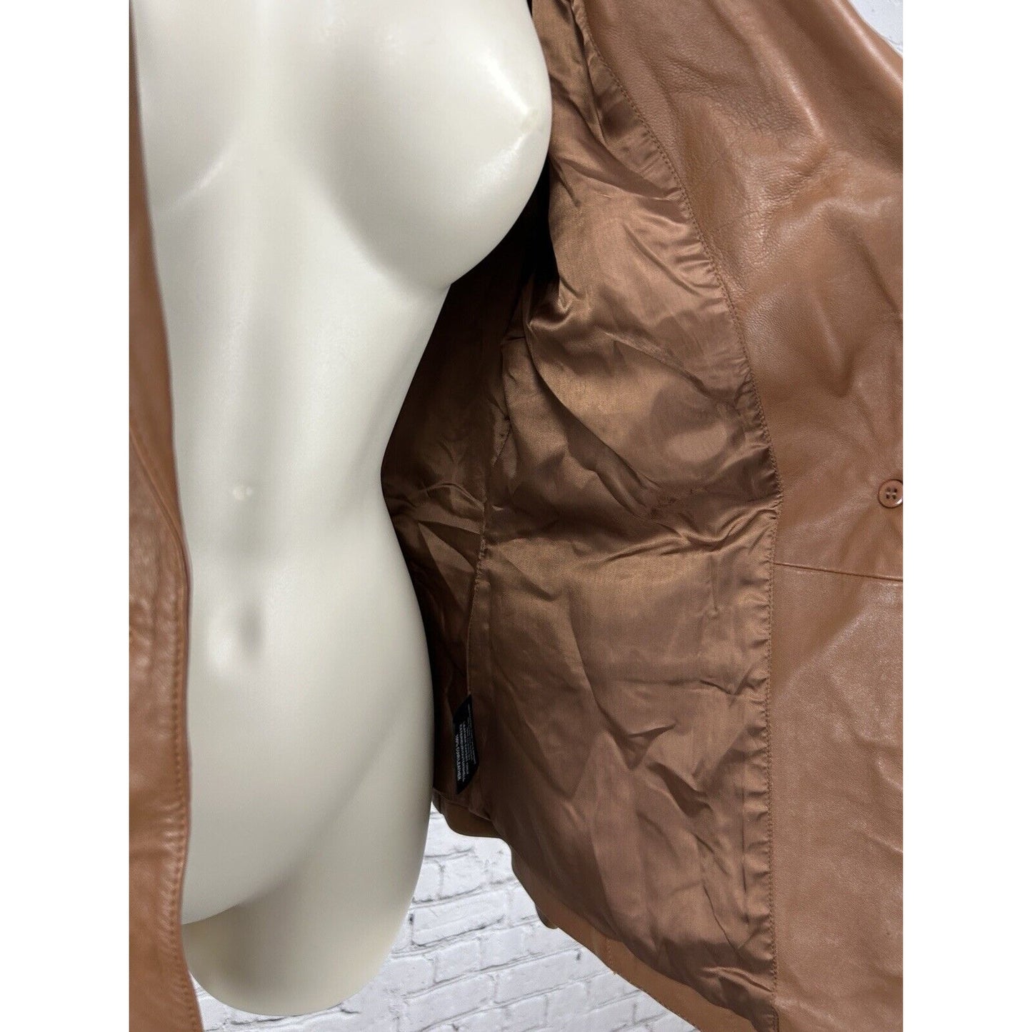 Bod And Christensen Brown Leather Long Sleeve Women’s Jacket Size Small S
