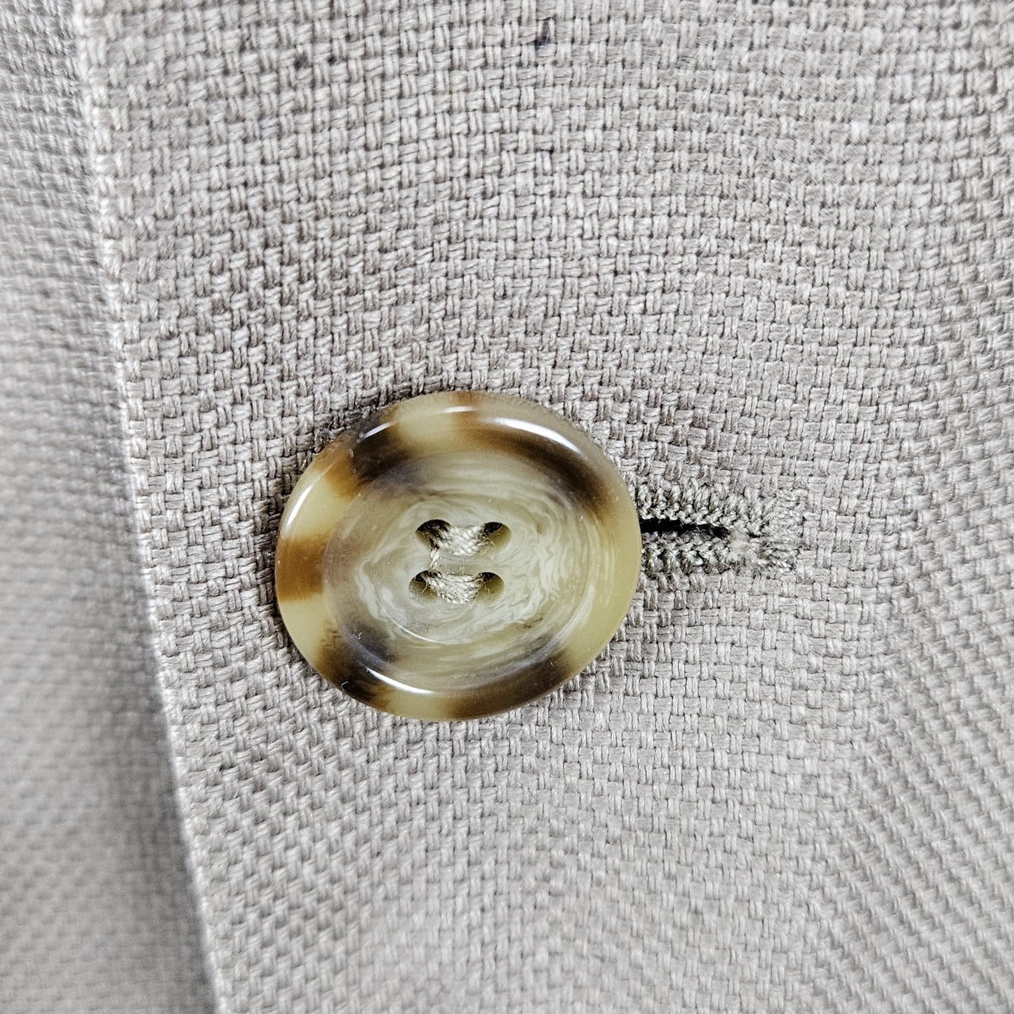 Oscar De La Renta Tan 100% Silk 2 Button Ventless Notch Blazer Sport Coat 40S