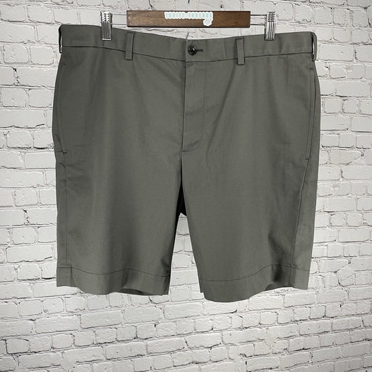 Brooks Brothers Grey Advantage Chino Shorts Stretch Waistband Size 38 (38x9)