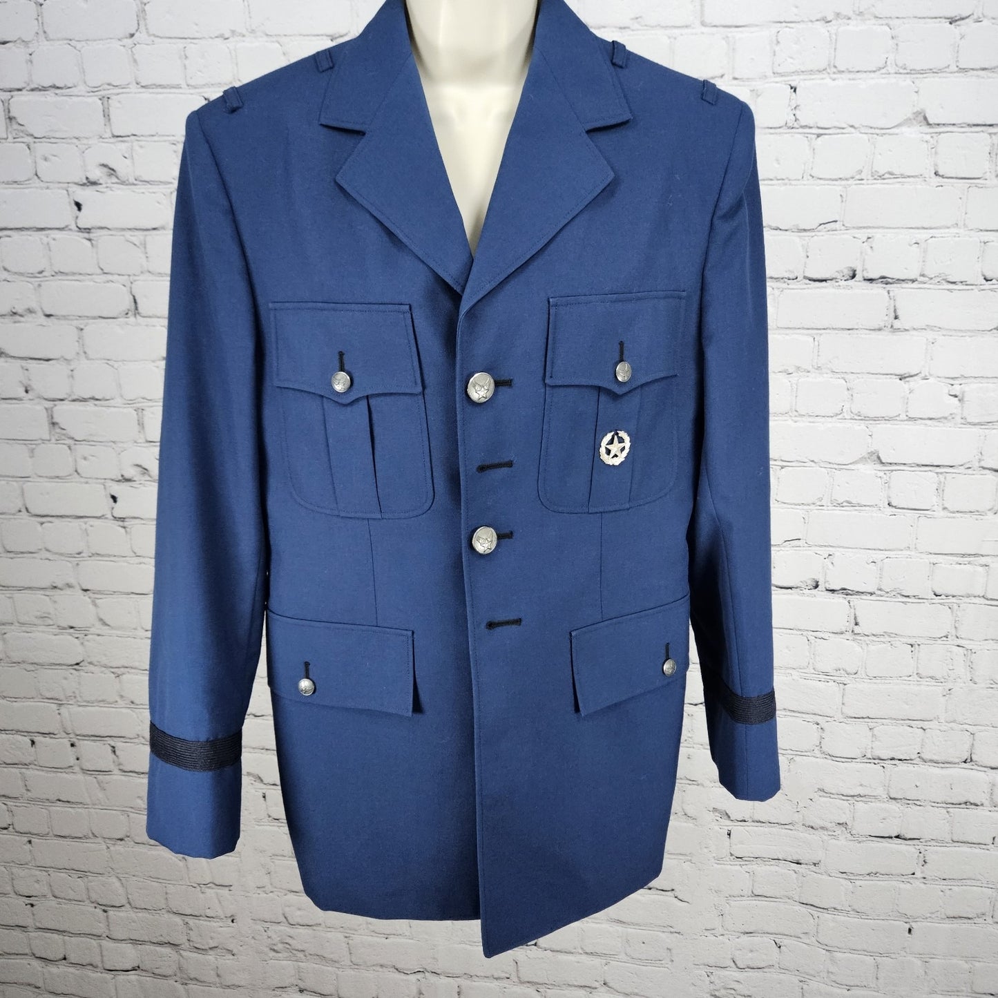 VTG U.S. Air Force Service Navy Wool Blend Class 1 Women's Coat USA 41R Med