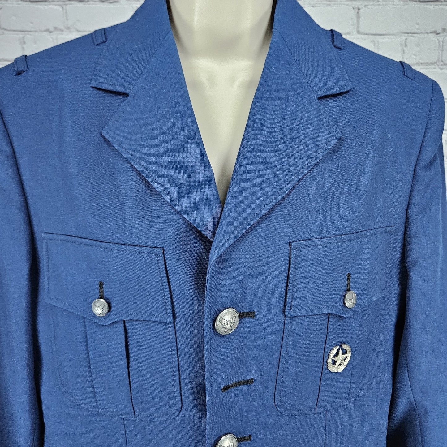 VTG U.S. Air Force Service Navy Wool Blend Class 1 Women's Coat USA 41R Med