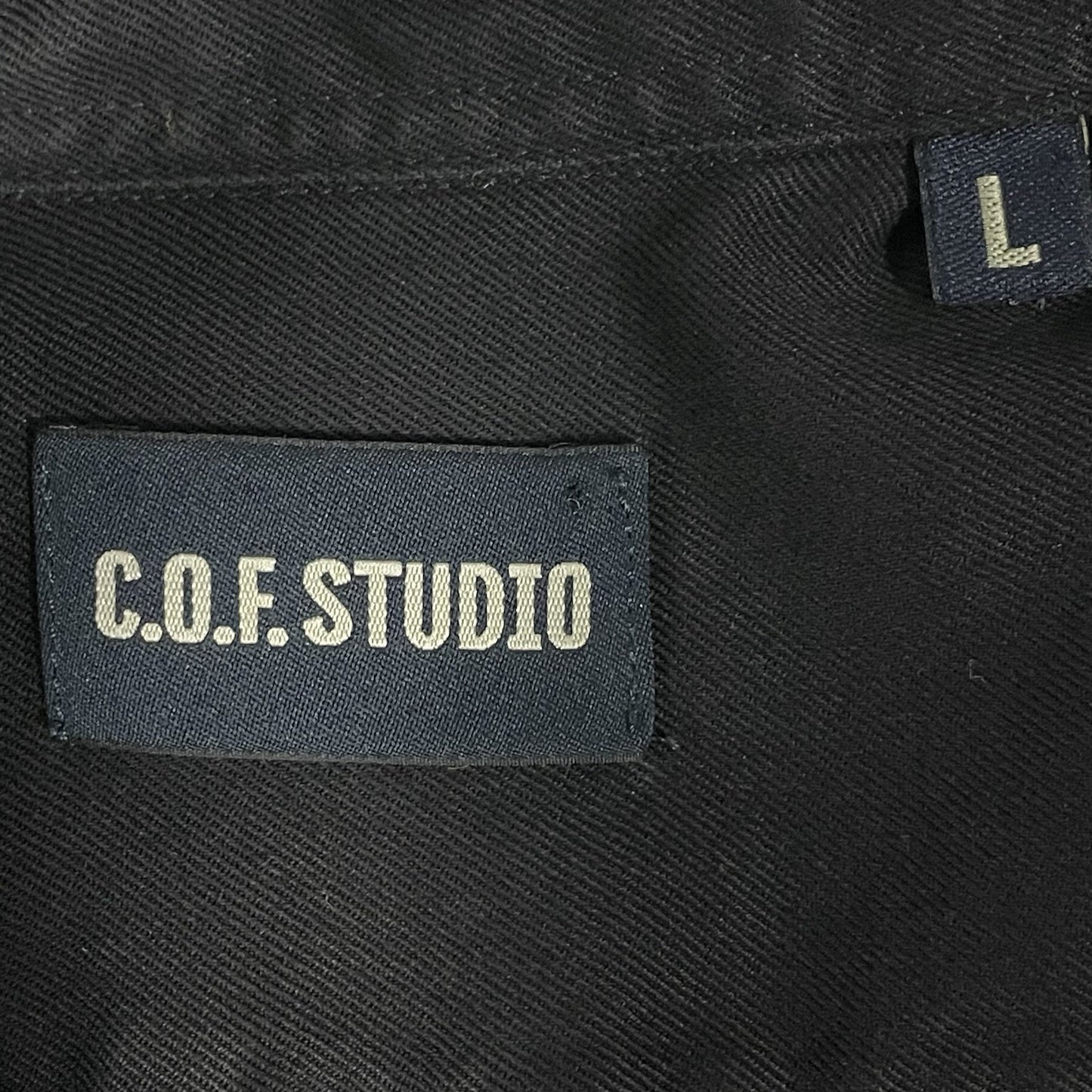C.O.F. Studio Black Rinsed New Standard Cotton Long Sleeve Button Shirt Italy L