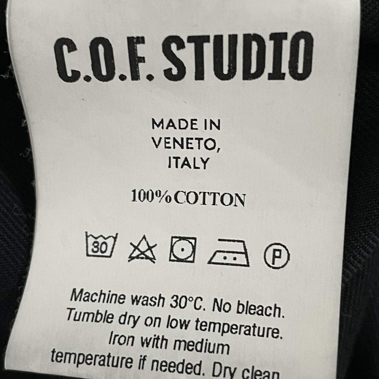 C.O.F. Studio Black Rinsed New Standard Cotton Long Sleeve Button Shirt Italy L