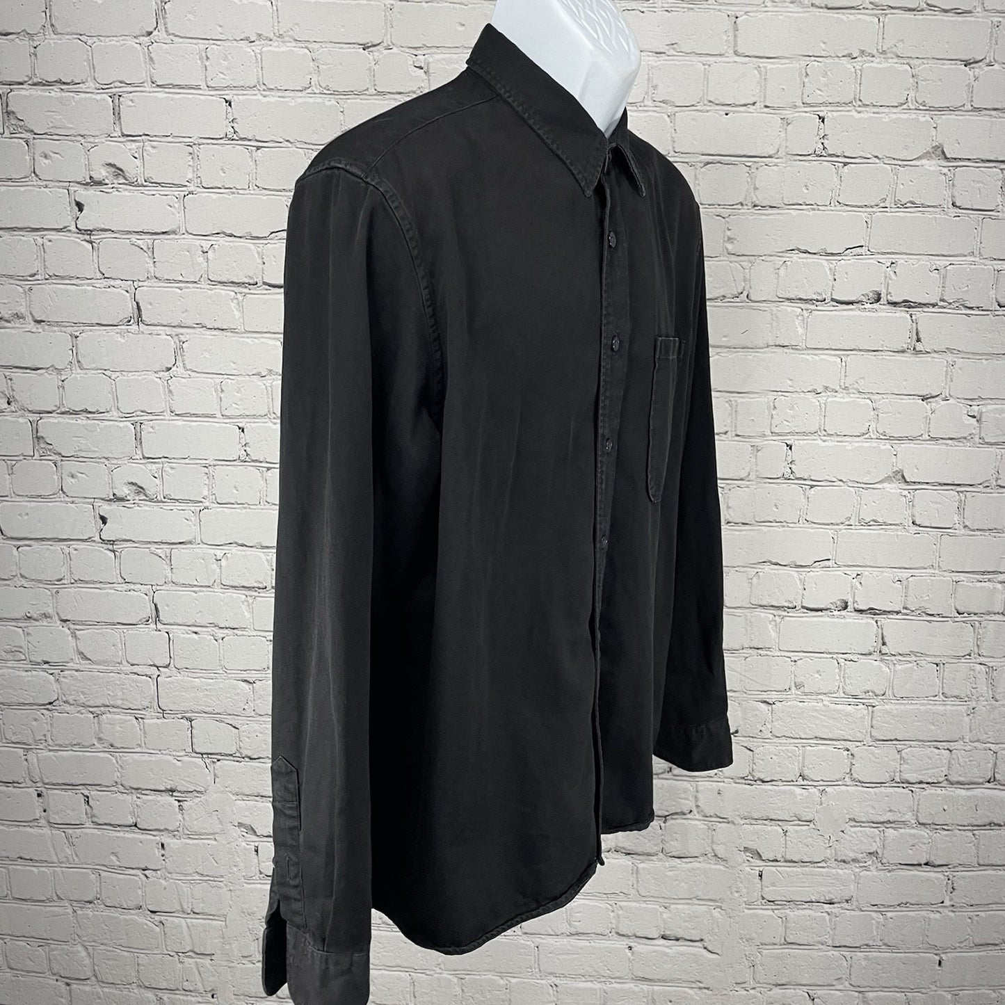 C.O.F. Studio Black Rinsed New Standard Cotton Long Sleeve Button Shirt Italy L