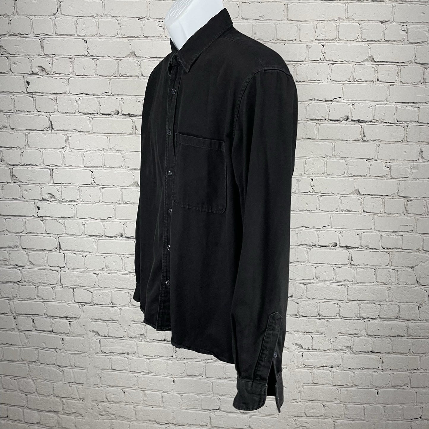 C.O.F. Studio Black Rinsed New Standard Cotton Long Sleeve Button Shirt Italy L