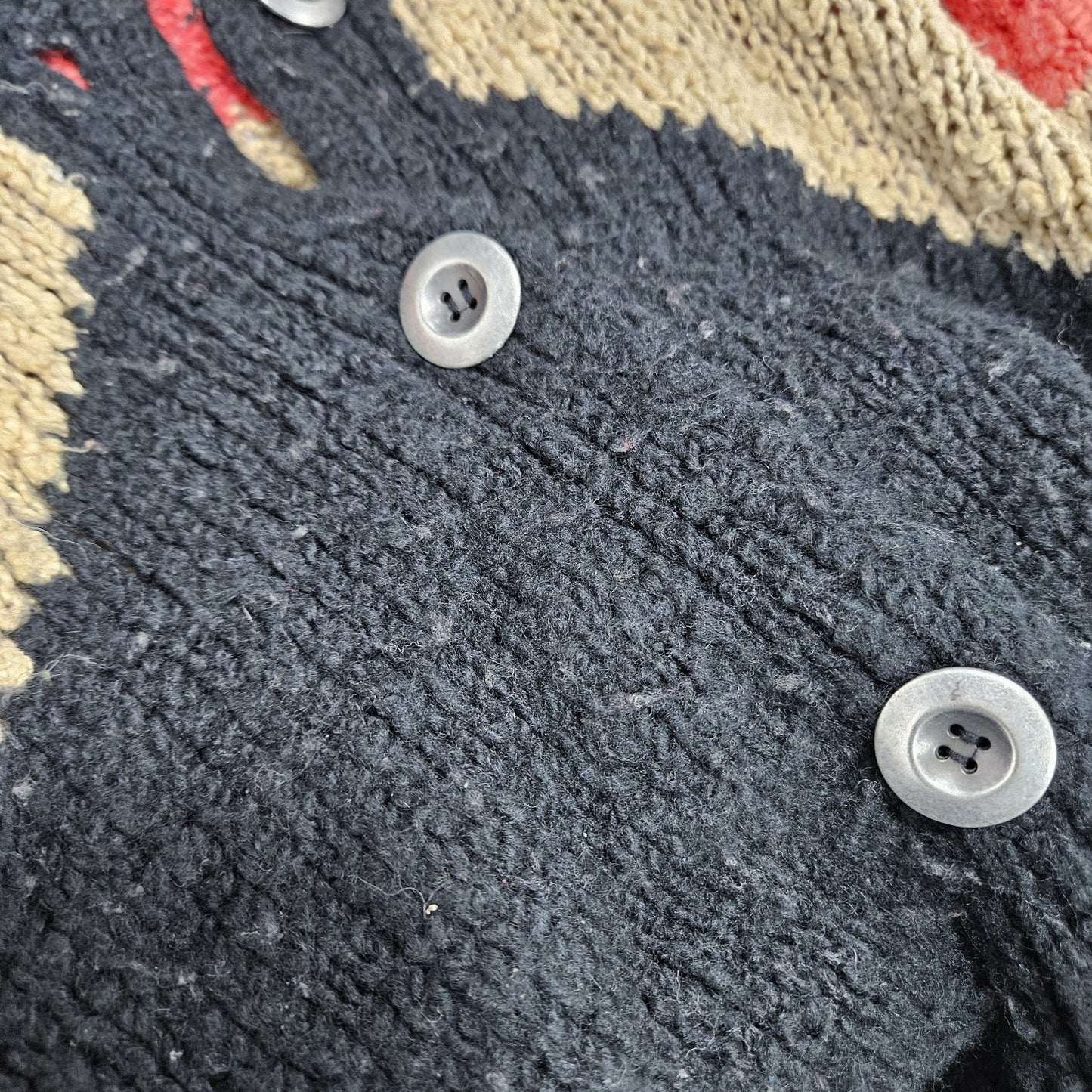 Free People Multicolor Wool Blend Shawl Collar Chunky Knit Cardigan Sweater S