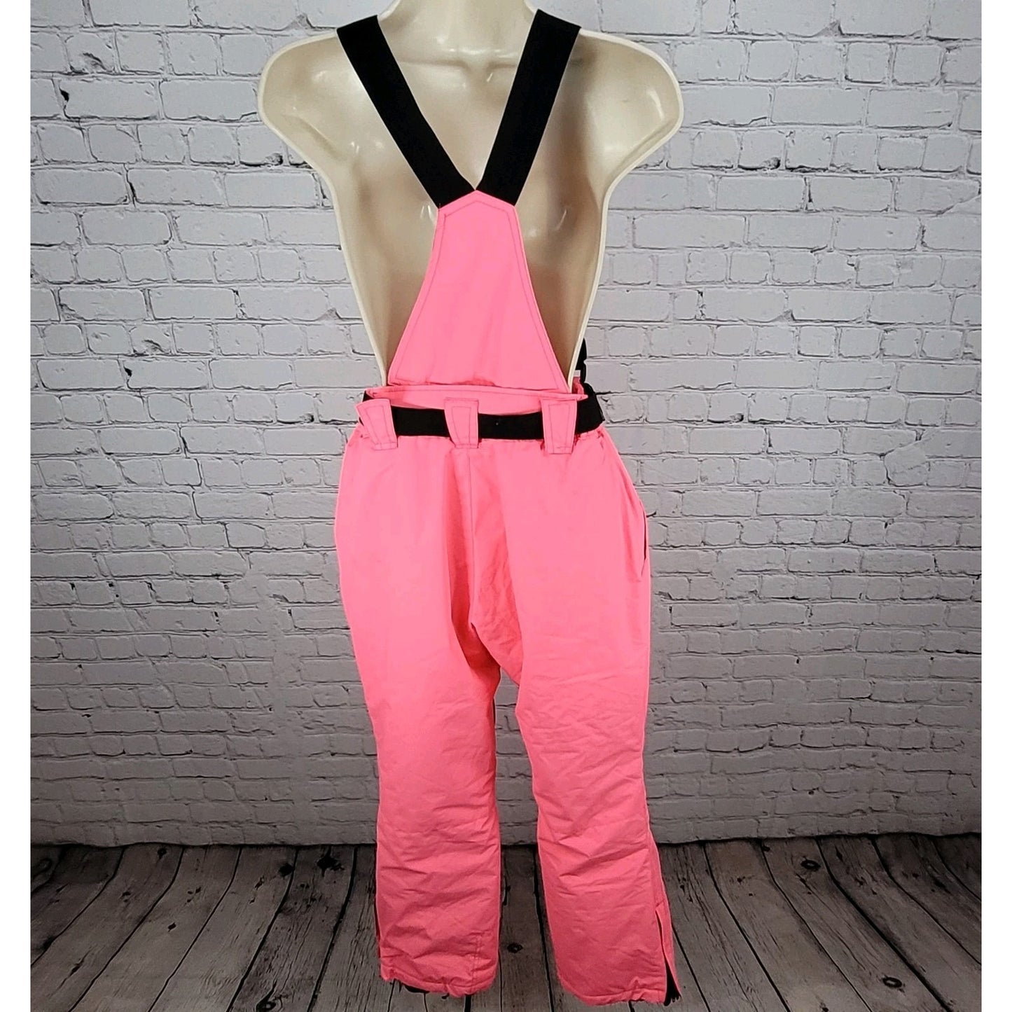 Mutu Snow Neon Pink Belted Adjustable Snow Ski Pants Bib Youth Size Medium M