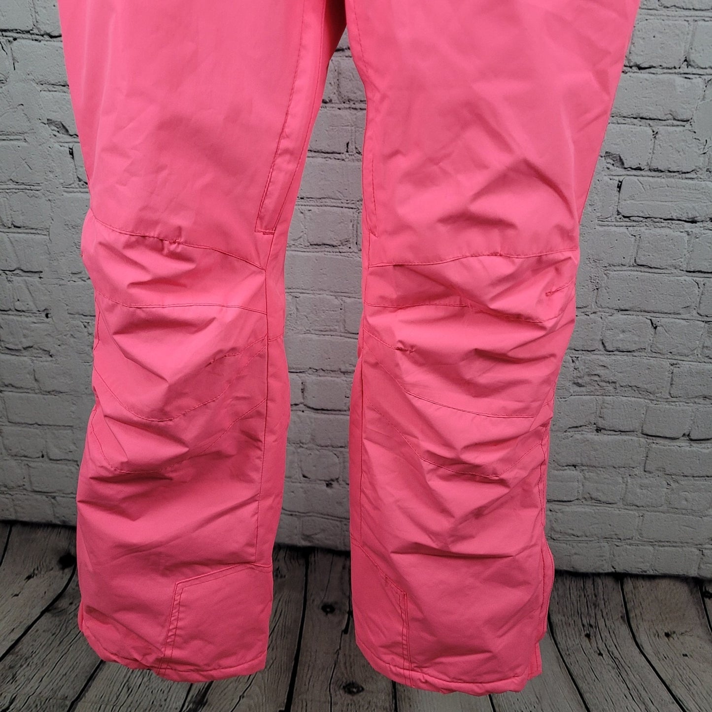 Mutu Snow Neon Pink Belted Adjustable Snow Ski Pants Bib Youth Size Medium M