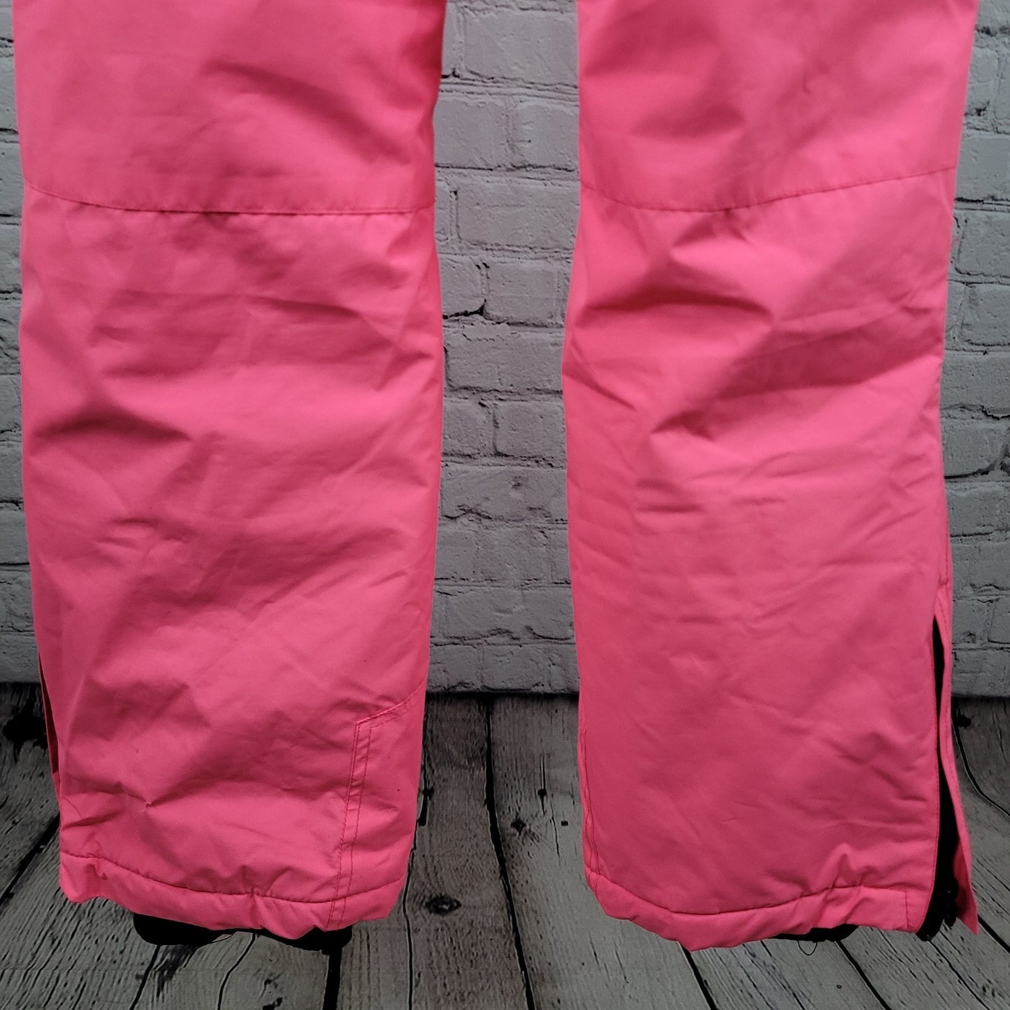Mutu Snow Neon Pink Belted Adjustable Snow Ski Pants Bib Youth Size Medium M