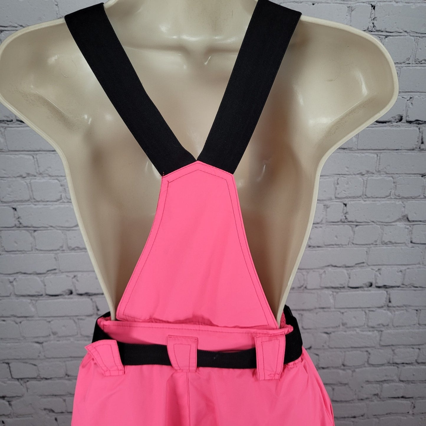 Mutu Snow Neon Pink Belted Adjustable Snow Ski Pants Bib Youth Size Medium M