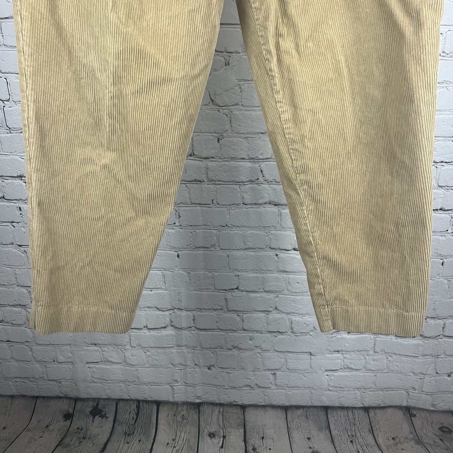 VTG David Brooks Talbots Tan Cotton Corduroy High-Rise Pleated Tapered Pants 16