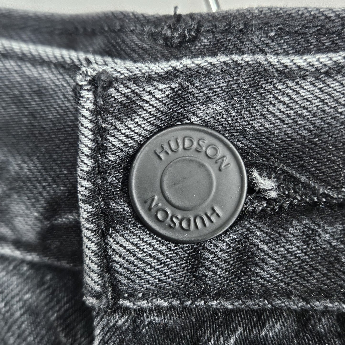 Hudson Washed Stone Grey Lori Distressed Denim Hi-Rise Jean Shorts 27 (27x2.5)