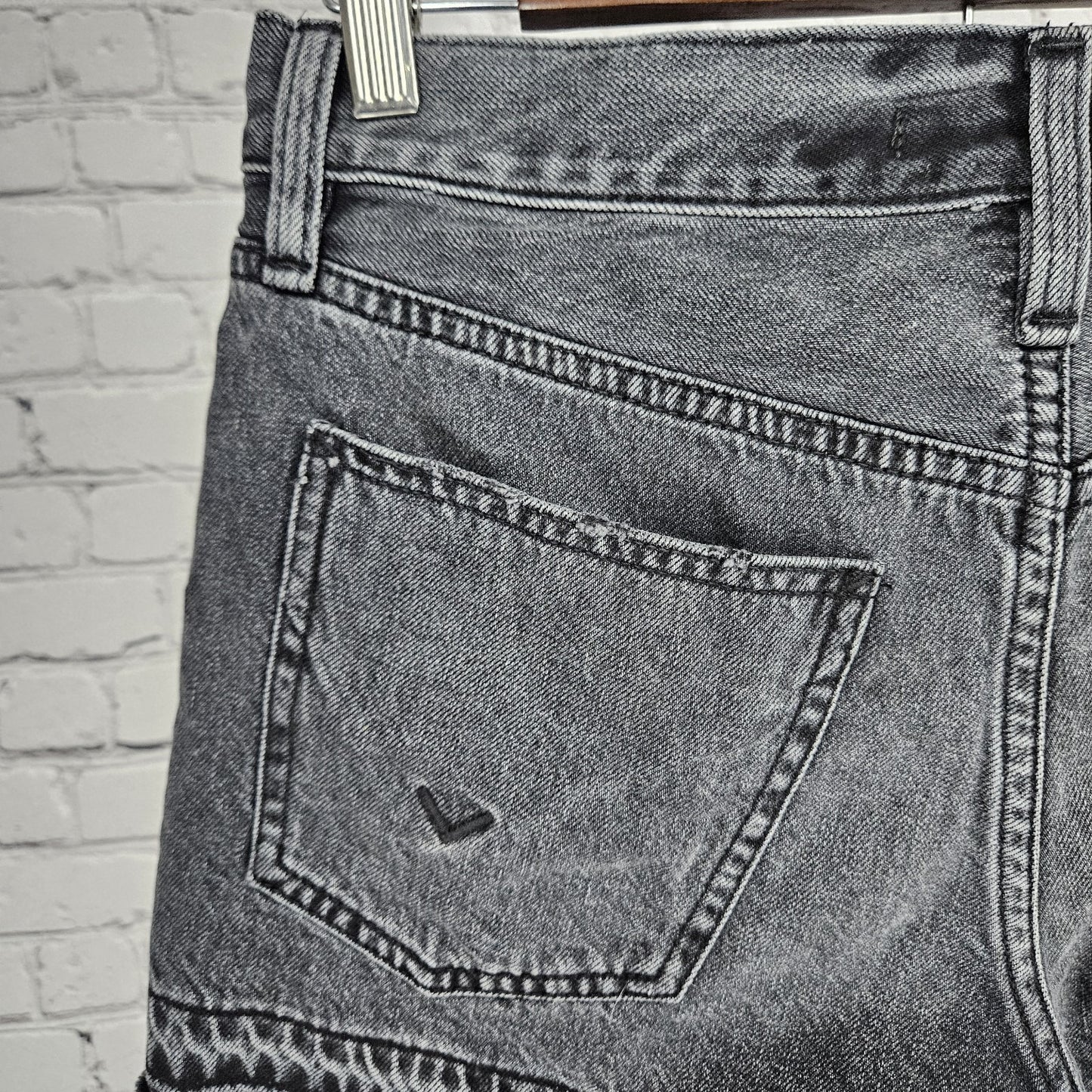 Hudson Washed Stone Grey Lori Distressed Denim Hi-Rise Jean Shorts 27 (27x2.5)