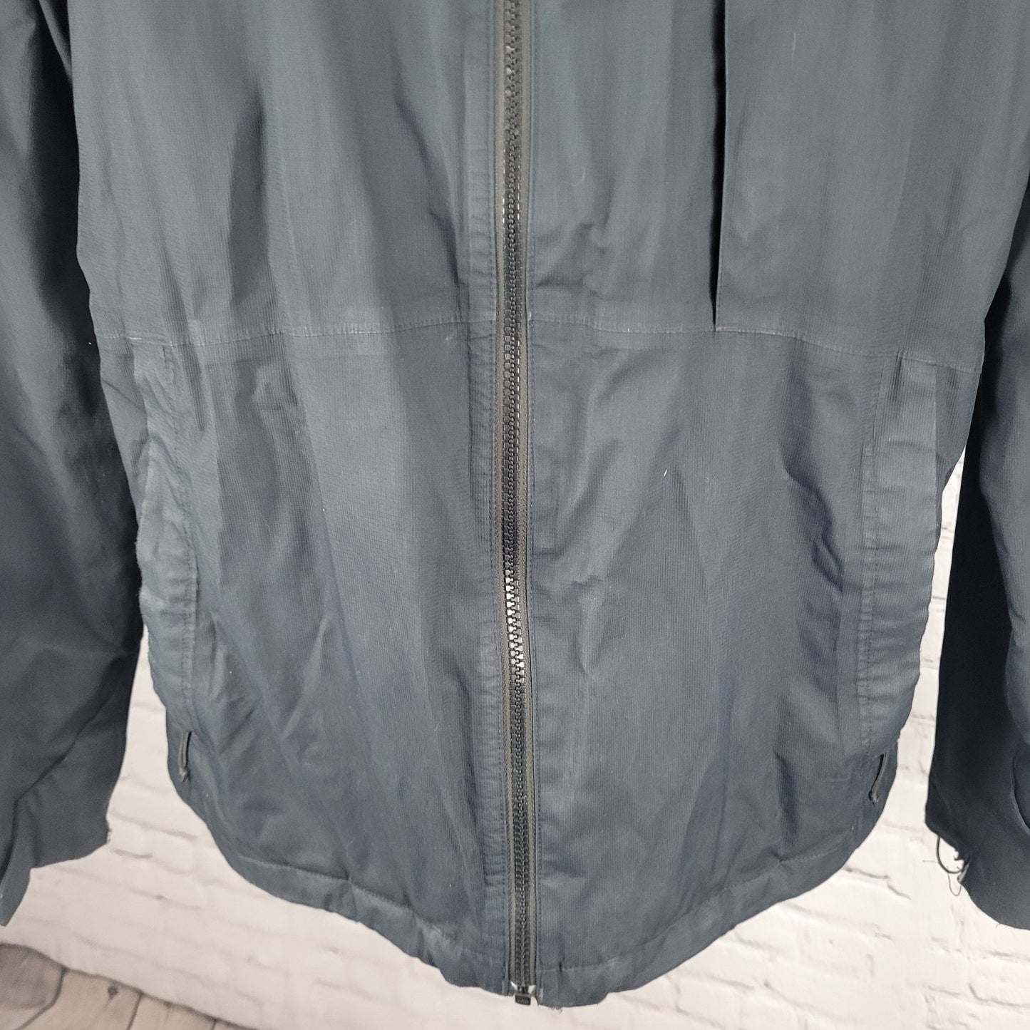 The North Face Black Lightweight Hooded Double Zip Jacket Medium M *no liner