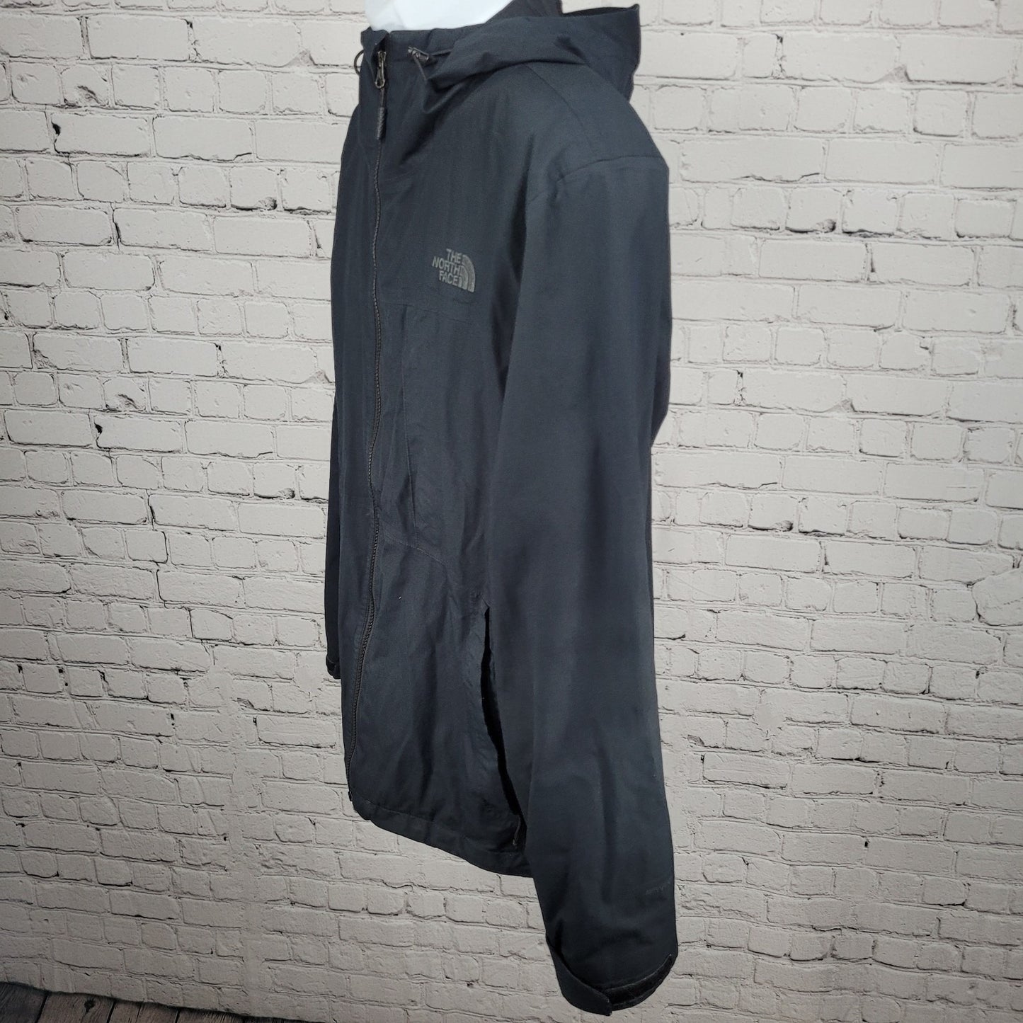 The North Face Black Lightweight Hooded Double Zip Jacket Medium M *no liner