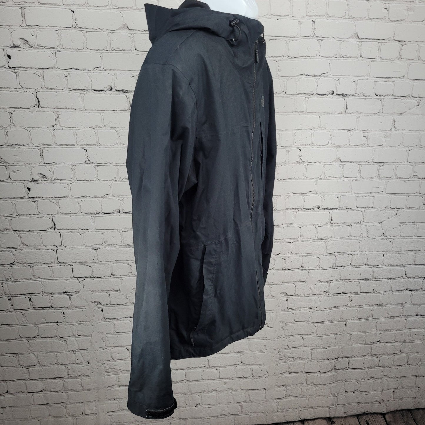 The North Face Black Lightweight Hooded Double Zip Jacket Medium M *no liner