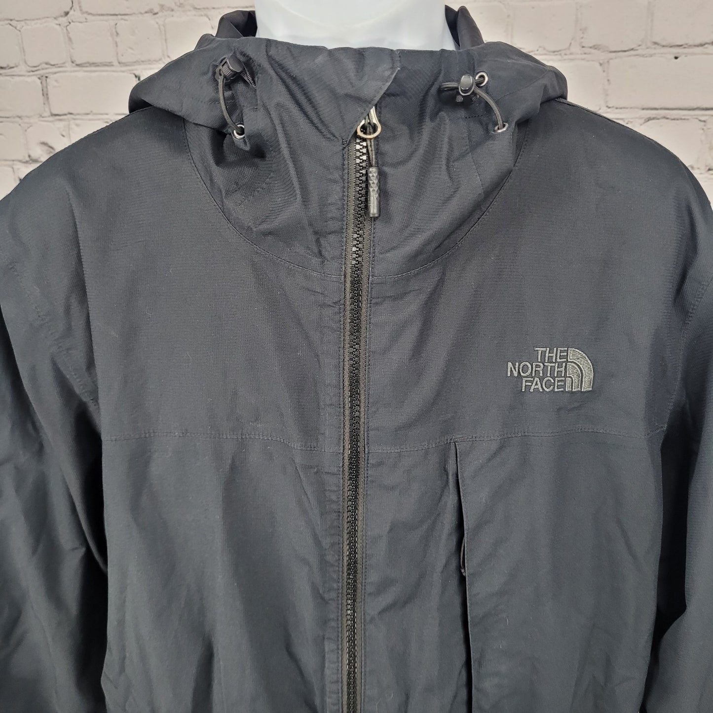 The North Face Black Lightweight Hooded Double Zip Jacket Medium M *no liner