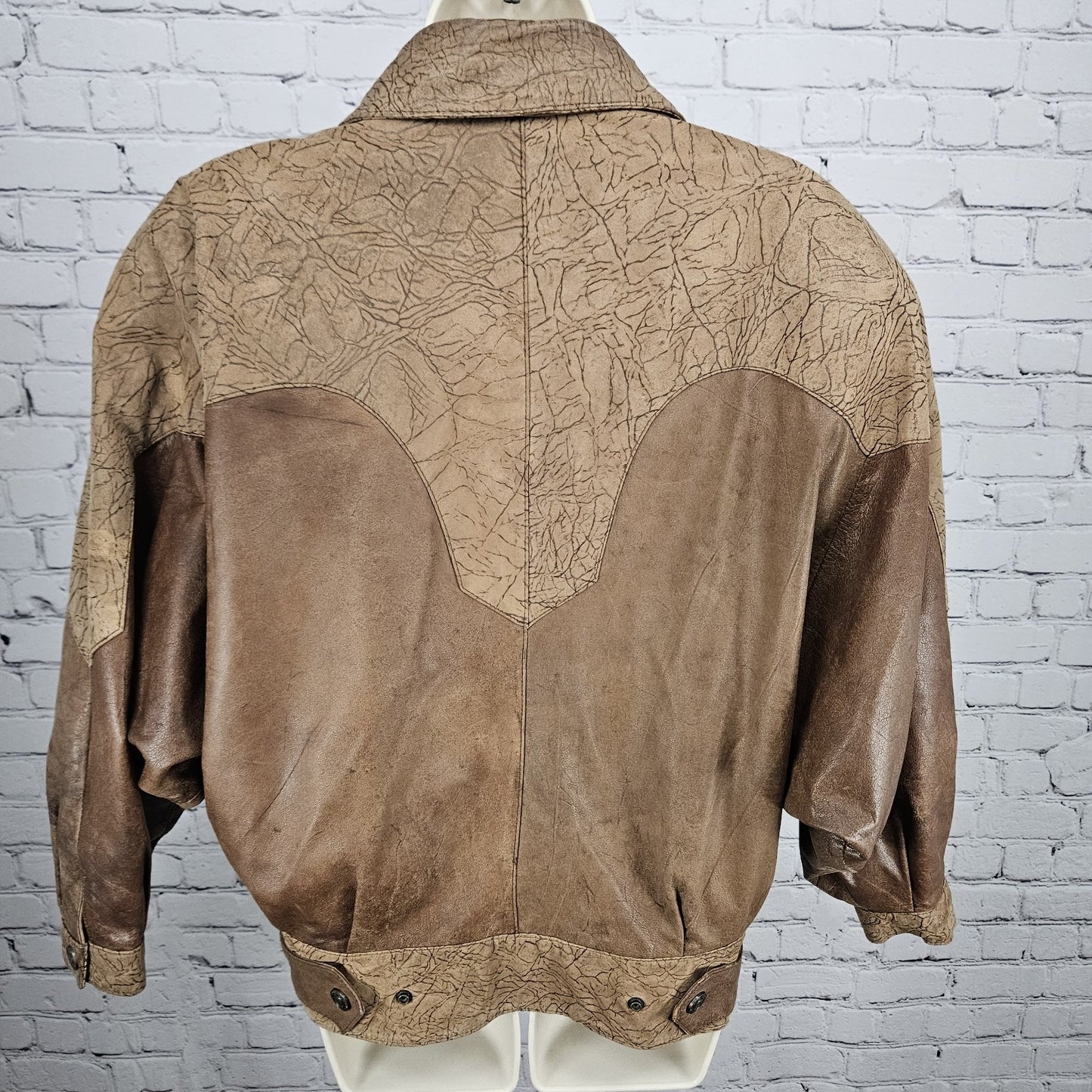 Global Identity G-III Brown Genuine Leather Dolman Sleeve Relaxed Jacket Small S