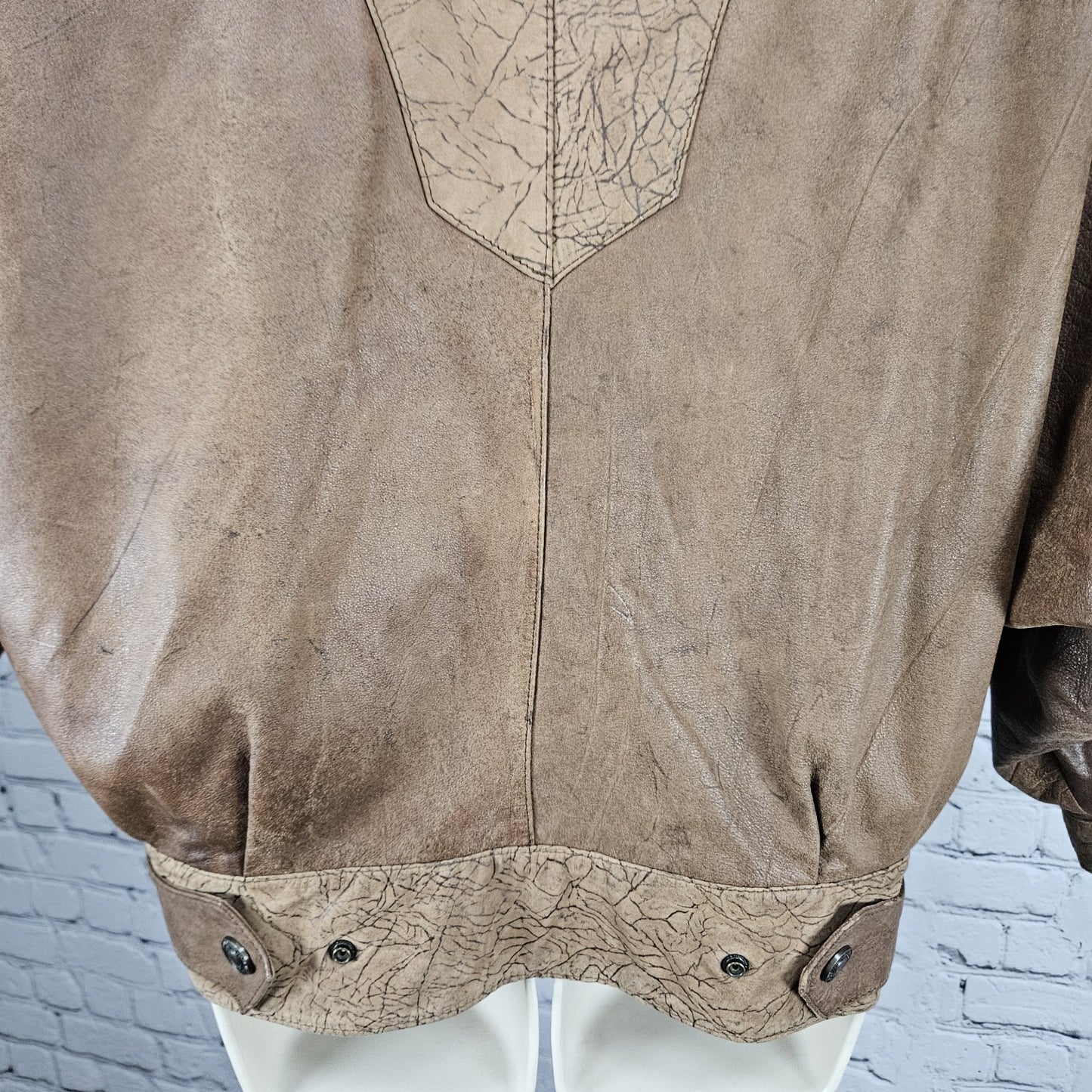 Global Identity G-III Brown Genuine Leather Dolman Sleeve Relaxed Jacket Small S