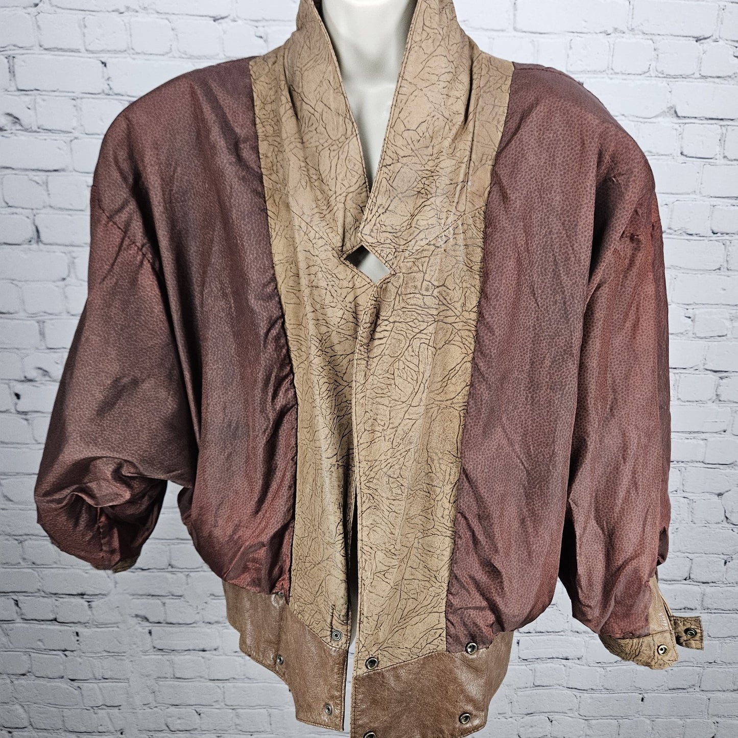 Global Identity G-III Brown Genuine Leather Dolman Sleeve Relaxed Jacket Small S