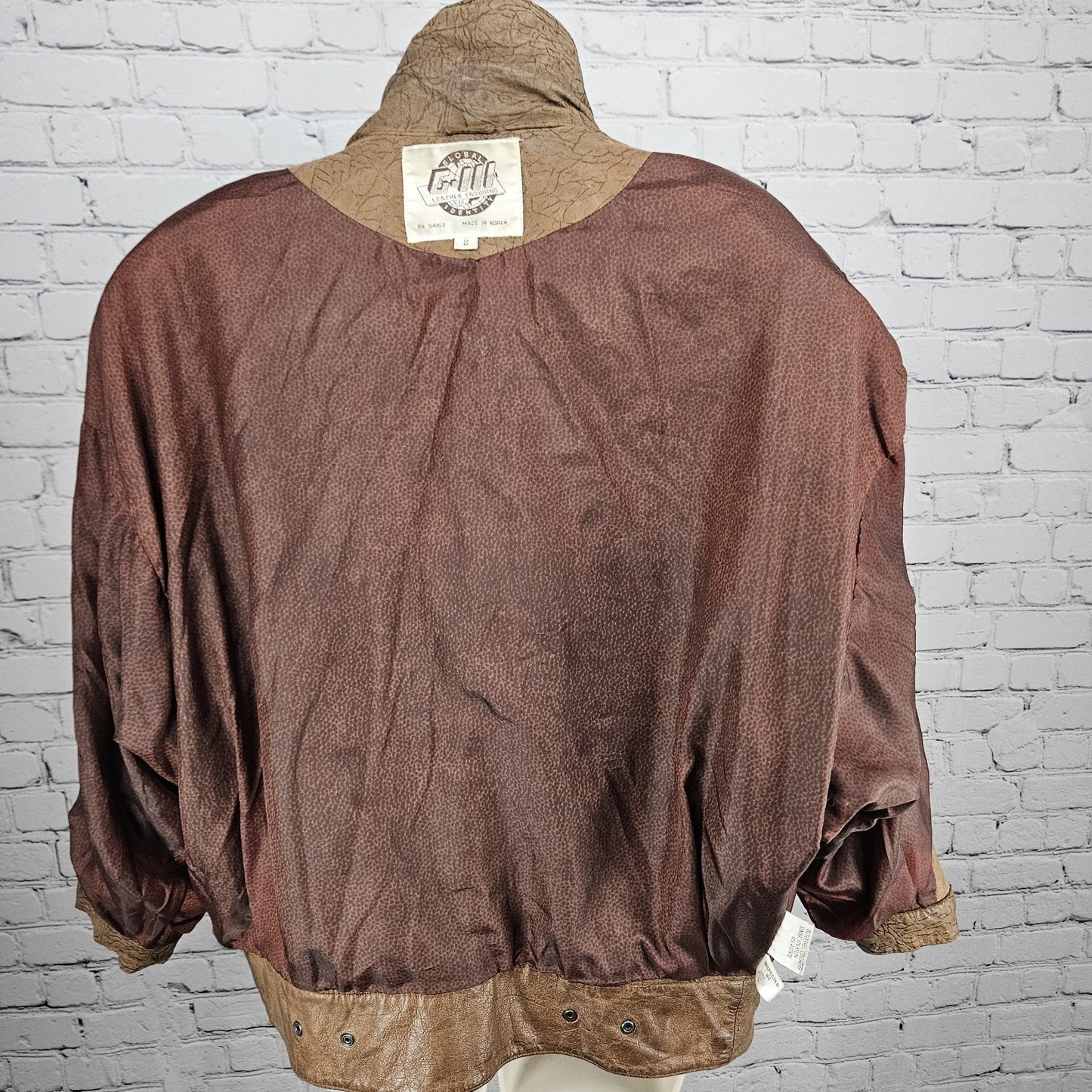 Global Identity G-III Brown Genuine Leather Dolman Sleeve Relaxed Jacket Small S
