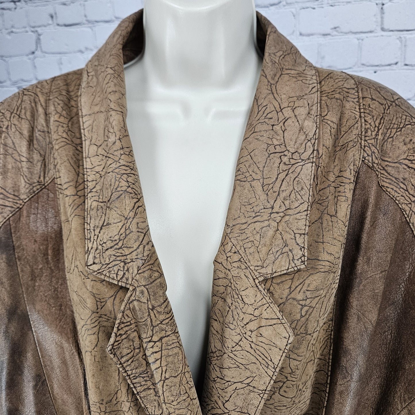 Global Identity G-III Brown Genuine Leather Dolman Sleeve Relaxed Jacket Small S