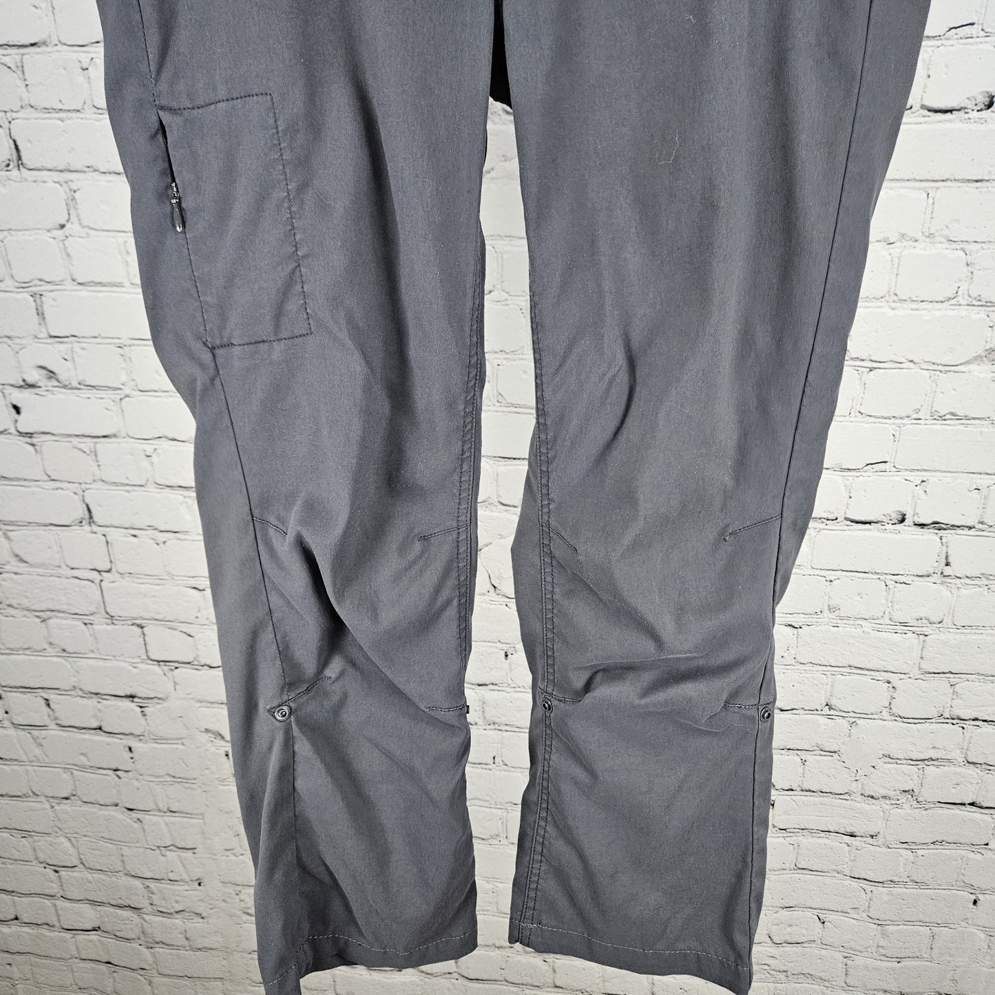 Prana Grey Nylon Stretch Low Rise Lightweight Cropped Straight Pants 4 (30x25.5)