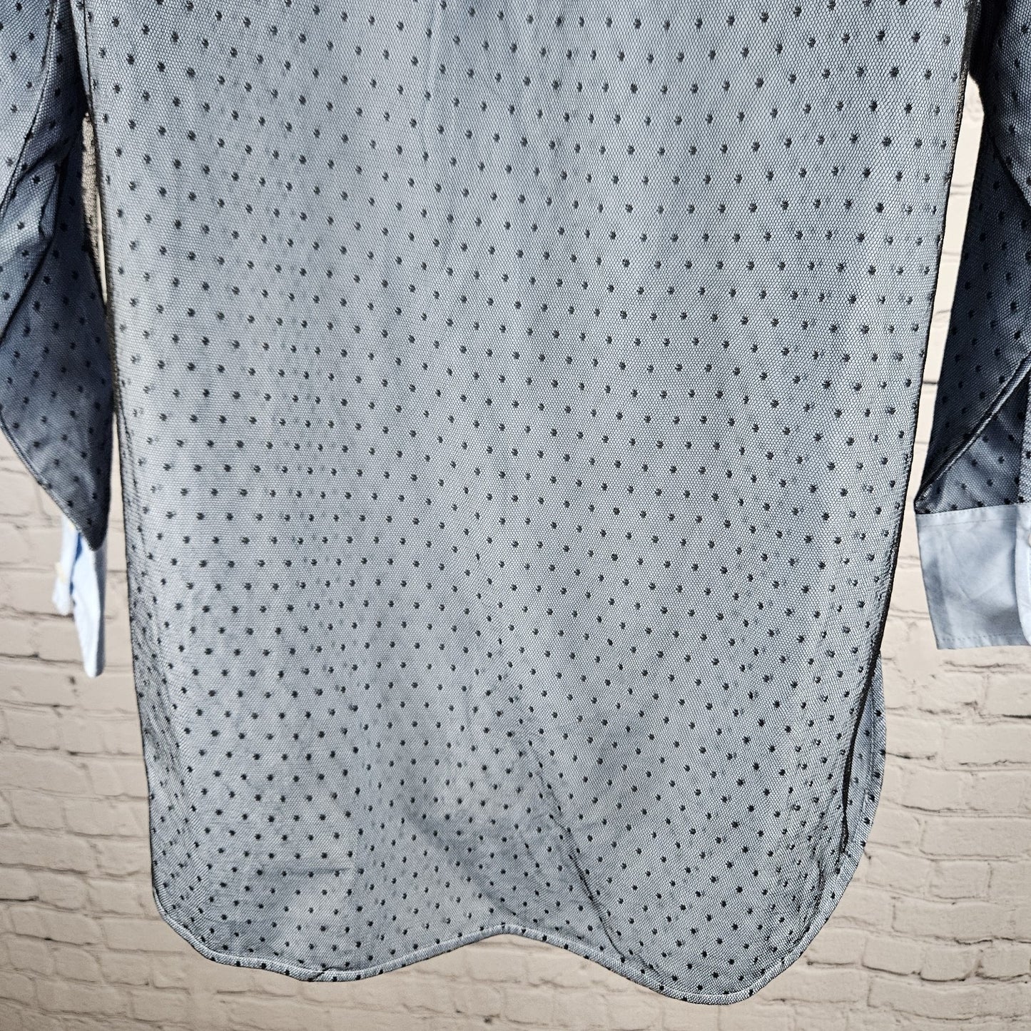 NWT Maeve Anthropologie Blue Mesh Overlay Button Up Long Sleeve Shirt Small S