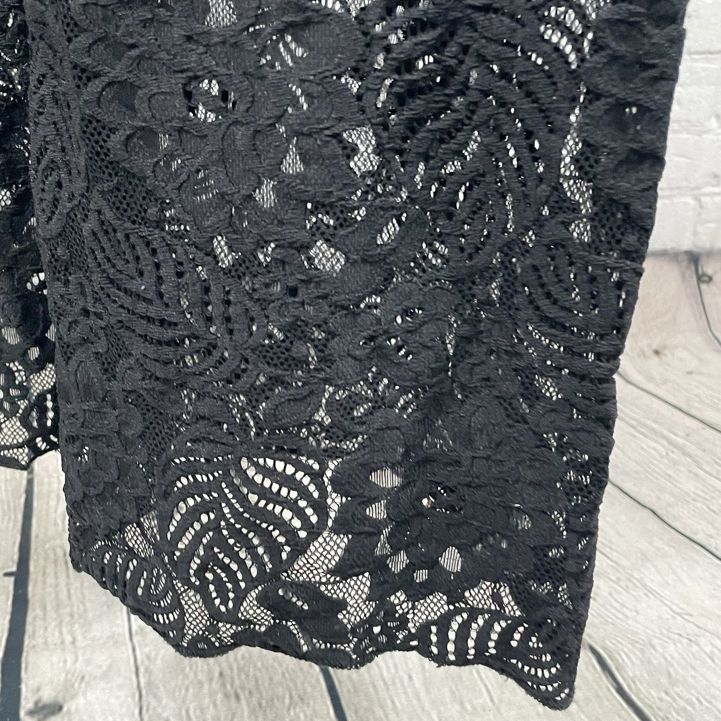 BECCA Black Strapless Wide Leg Lace Lightweight Jumper Pockets Size Medium M