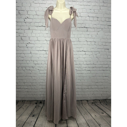 Revelry Light Purple Tied Shoulder Strap Sweetheart Gown Dress Bridesmaid Size 6