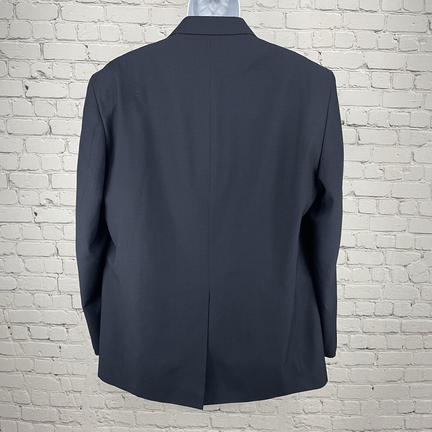 Stafford Dark Blue Essentials Suit Blazer 2 Button Notch Vented Lined Size 44L