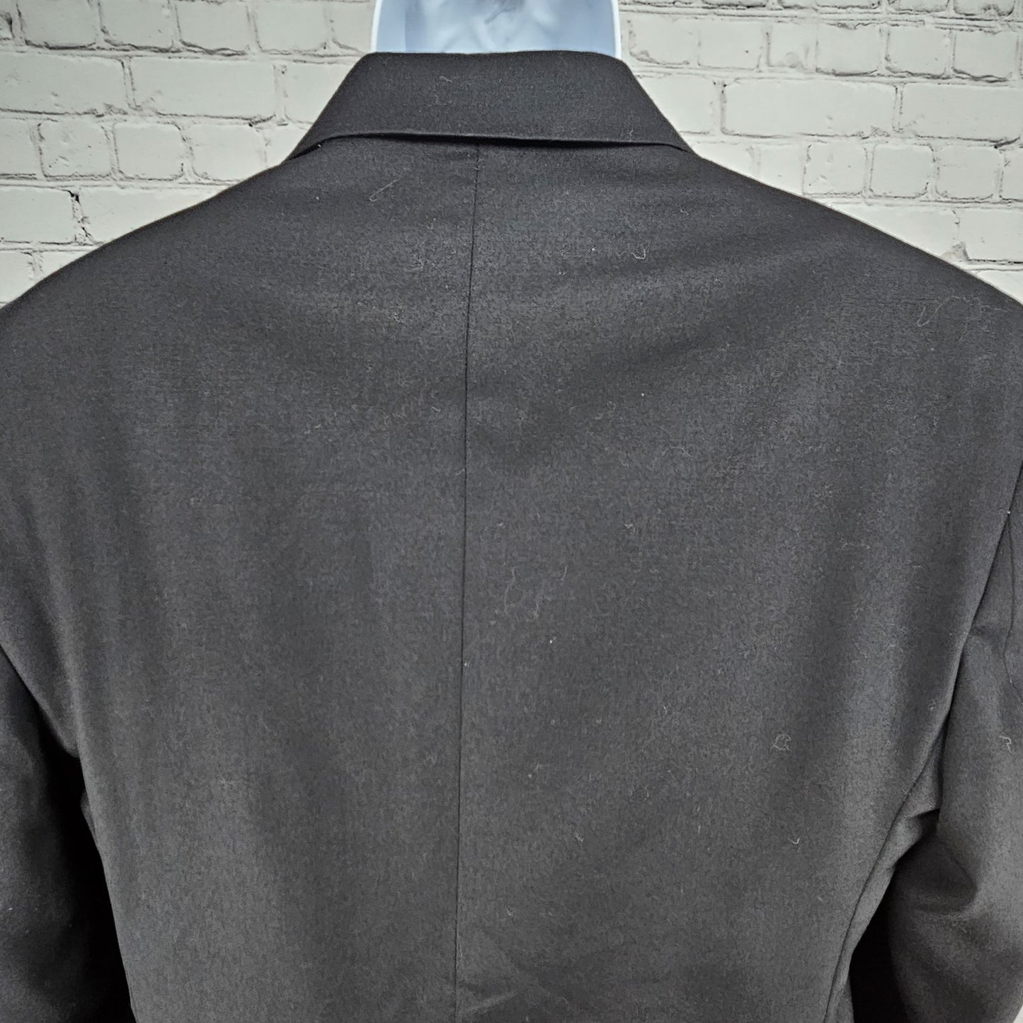 Pronto Uomo Platinum Black 100% Wool Full Pant Suit 2 Piece Set Notch 44L 38x33