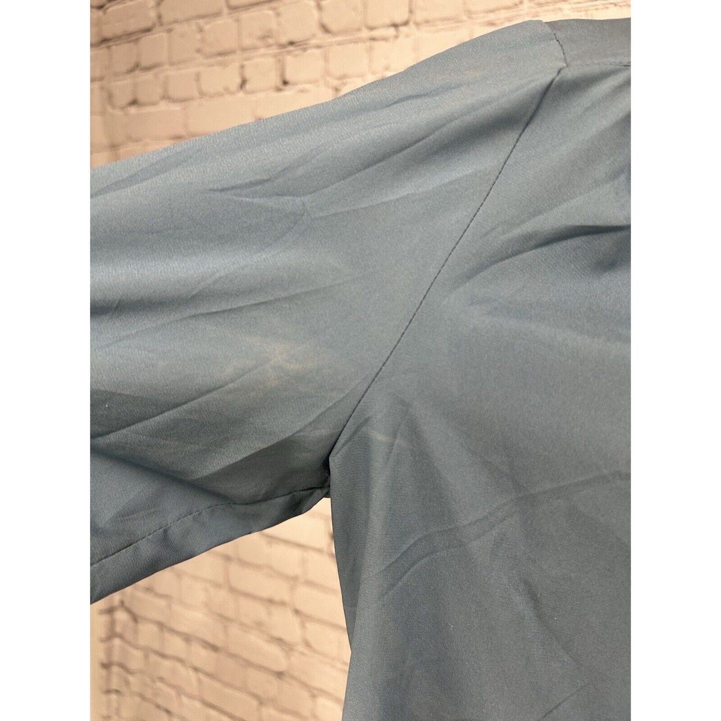 VTG Graff Californiawear Blue Fly Front Long Sleeve Button Down Blouse Size 12