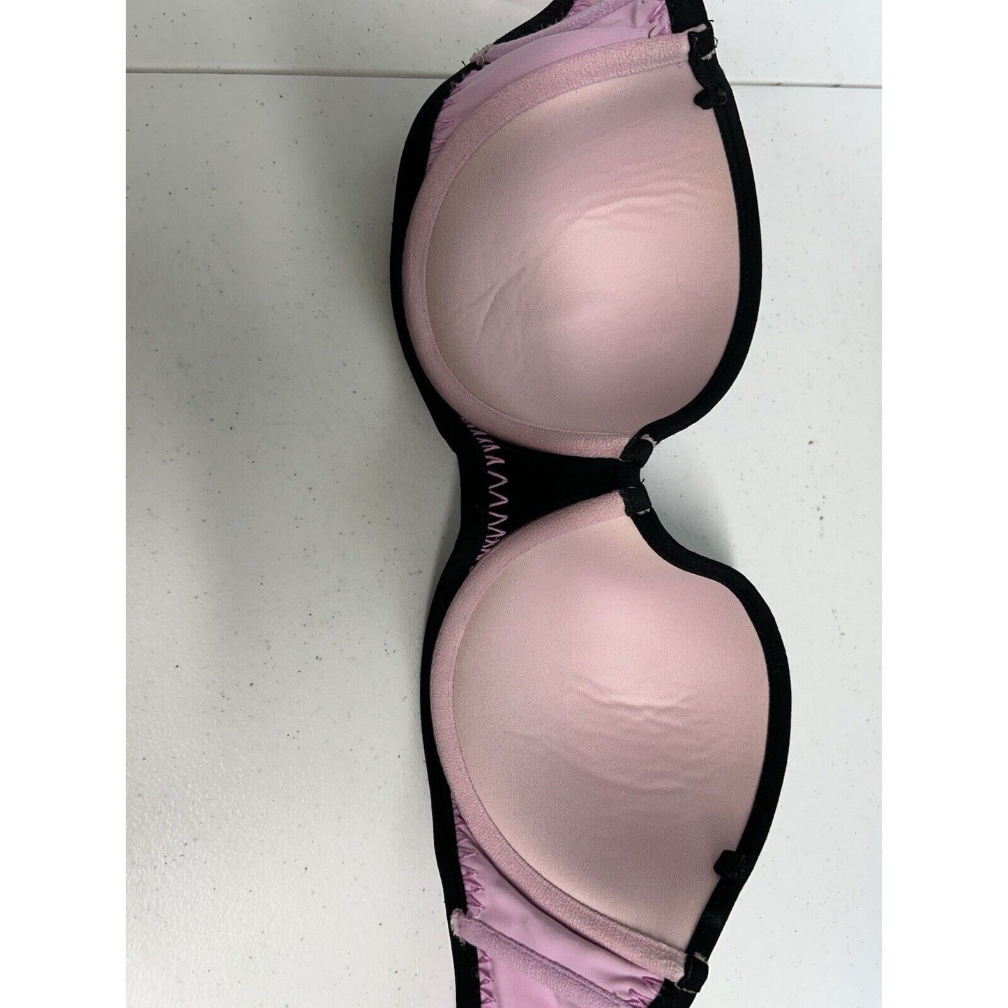 Victoria's Secret Blue Pink The Flirt Bandeau Strapless Swimsuit Bikini Top 34DD