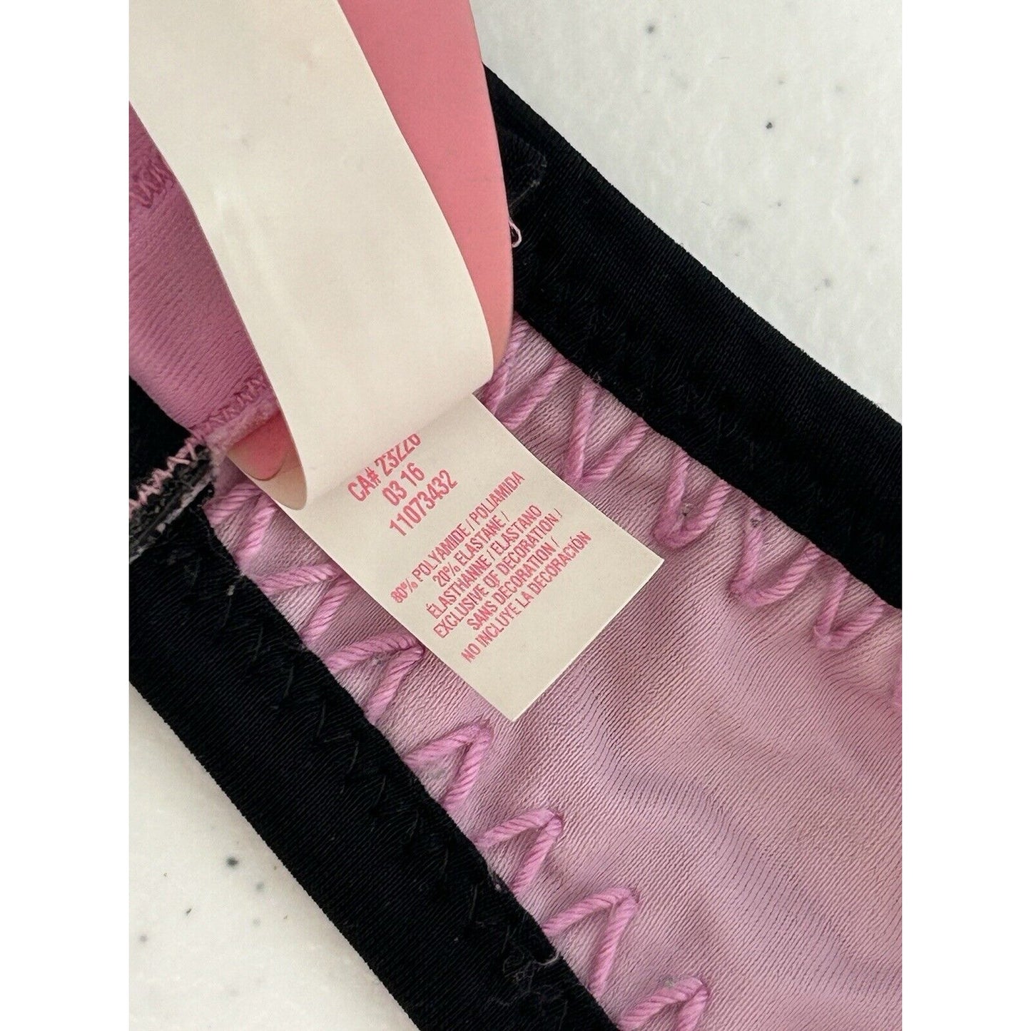 Victoria's Secret Blue Pink The Flirt Bandeau Strapless Swimsuit Bikini Top 34DD