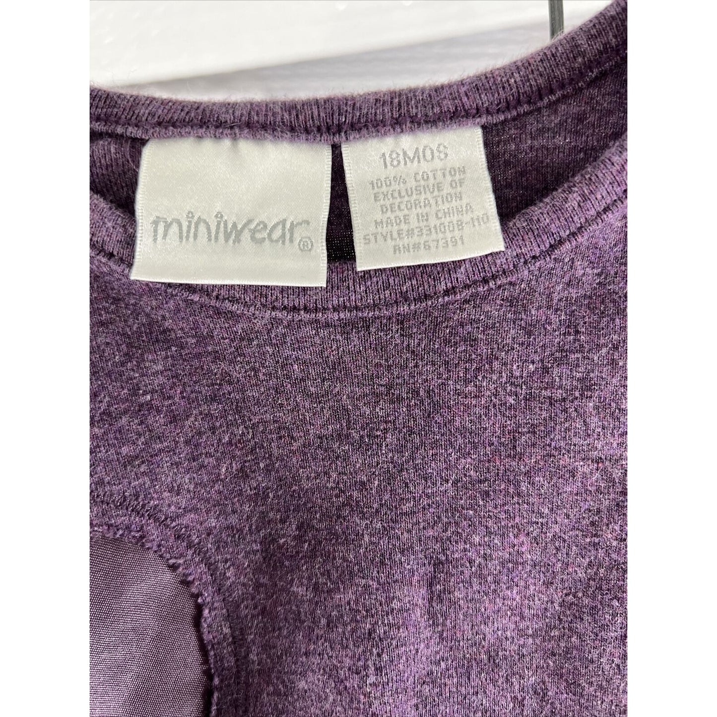 Miniwear Girls Purple 18M Two Piece Ruffle Hem Pants Set Baby Outfit Hearts