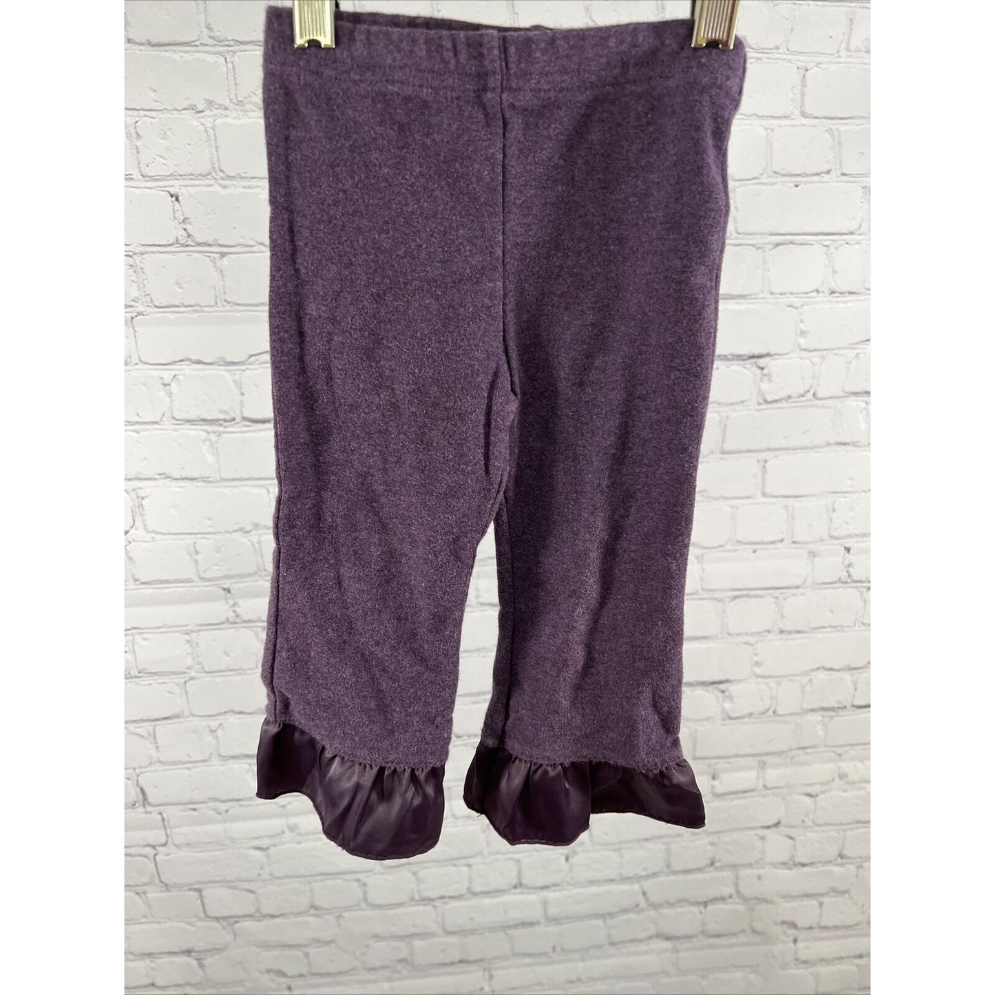 Miniwear Girls Purple 18M Two Piece Ruffle Hem Pants Set Baby Outfit Hearts