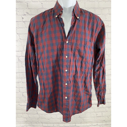 Alan Flusser Cotton Multicolored Checkered Long Sleeve Casual Button Up Shirt M