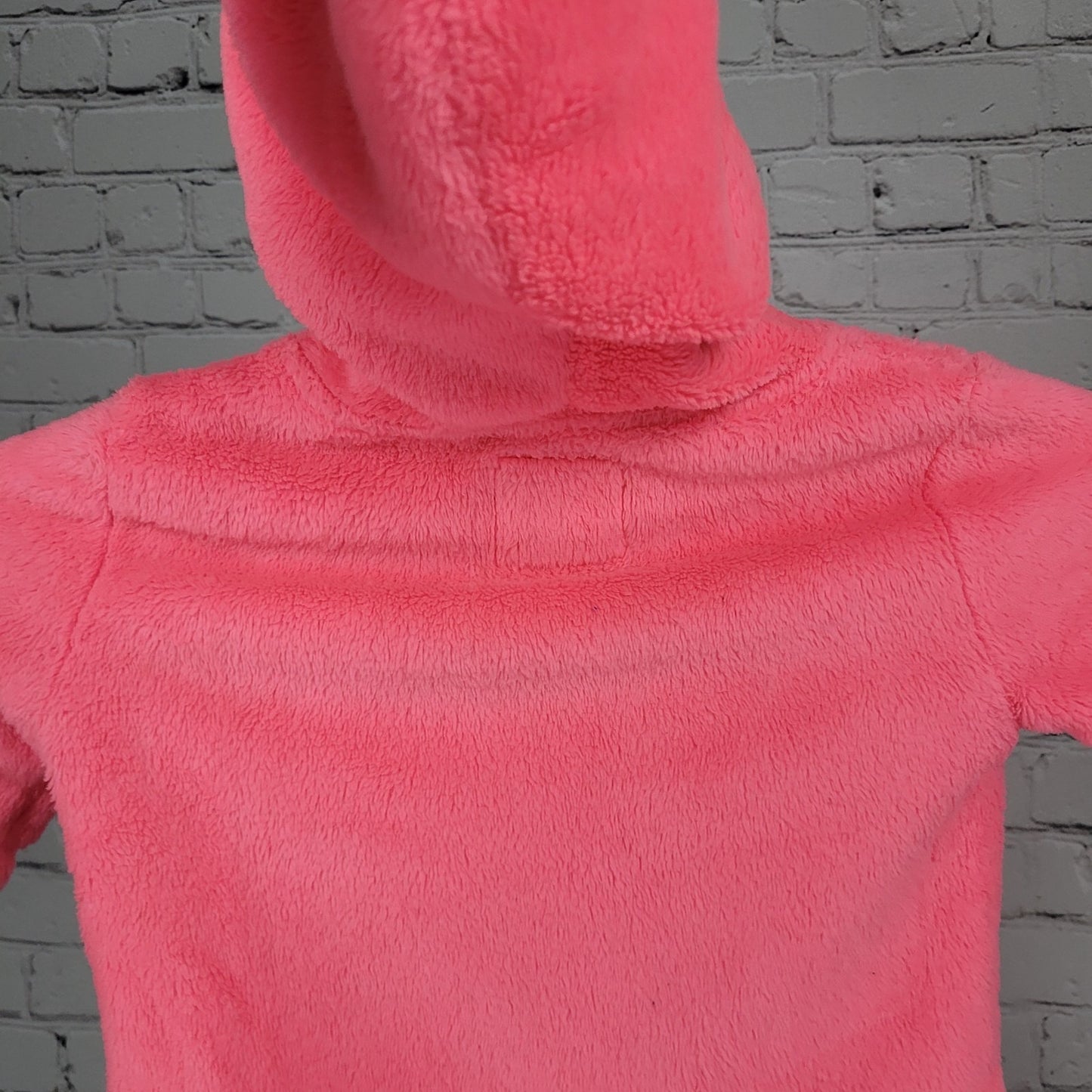 OshKosh Pink Faux Fur Soft Animal Bird Hooded Tulle Ruffles Full Zip Jacket 4T
