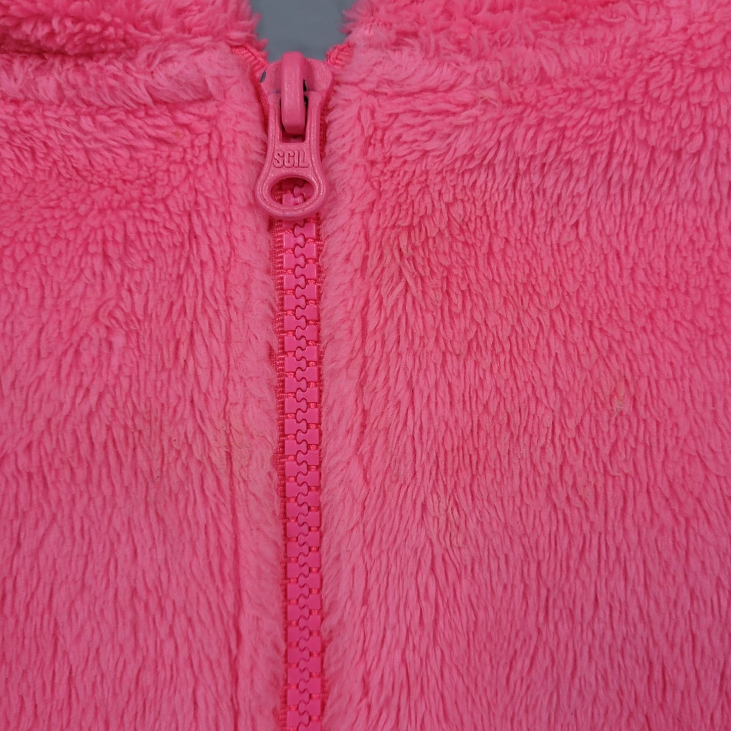 OshKosh Pink Faux Fur Soft Animal Bird Hooded Tulle Ruffles Full Zip Jacket 4T