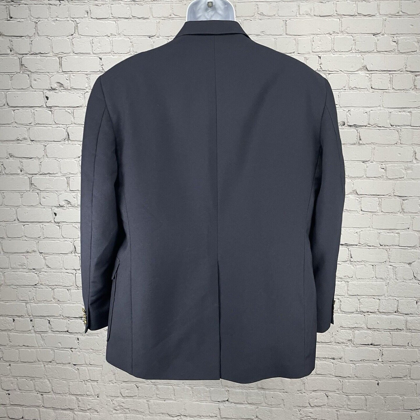 Reed St James Navy Gold 2 Button Vented Easy Care Sports Coat Blazer USA Size 44