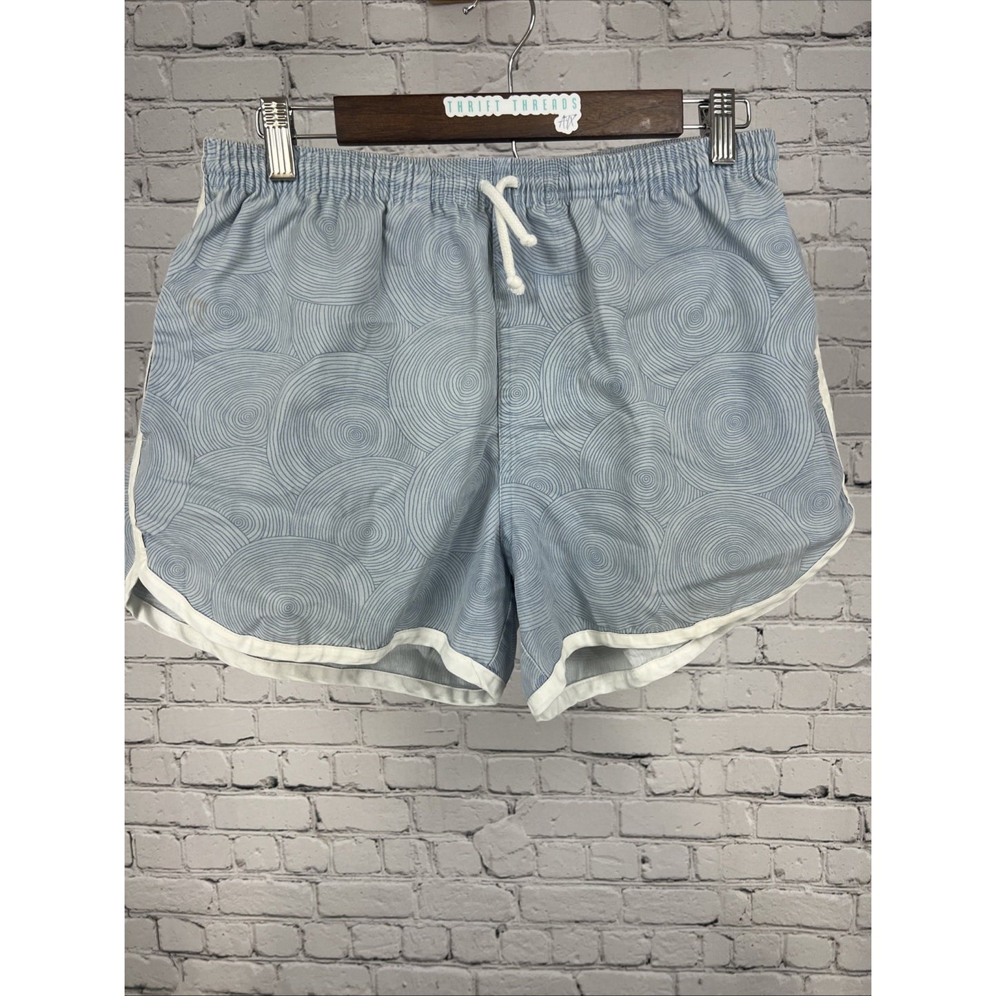 Chubbies Blue Drawstring 4" Inseam Stretch Pockets Retro Swim Shorts Mens Large