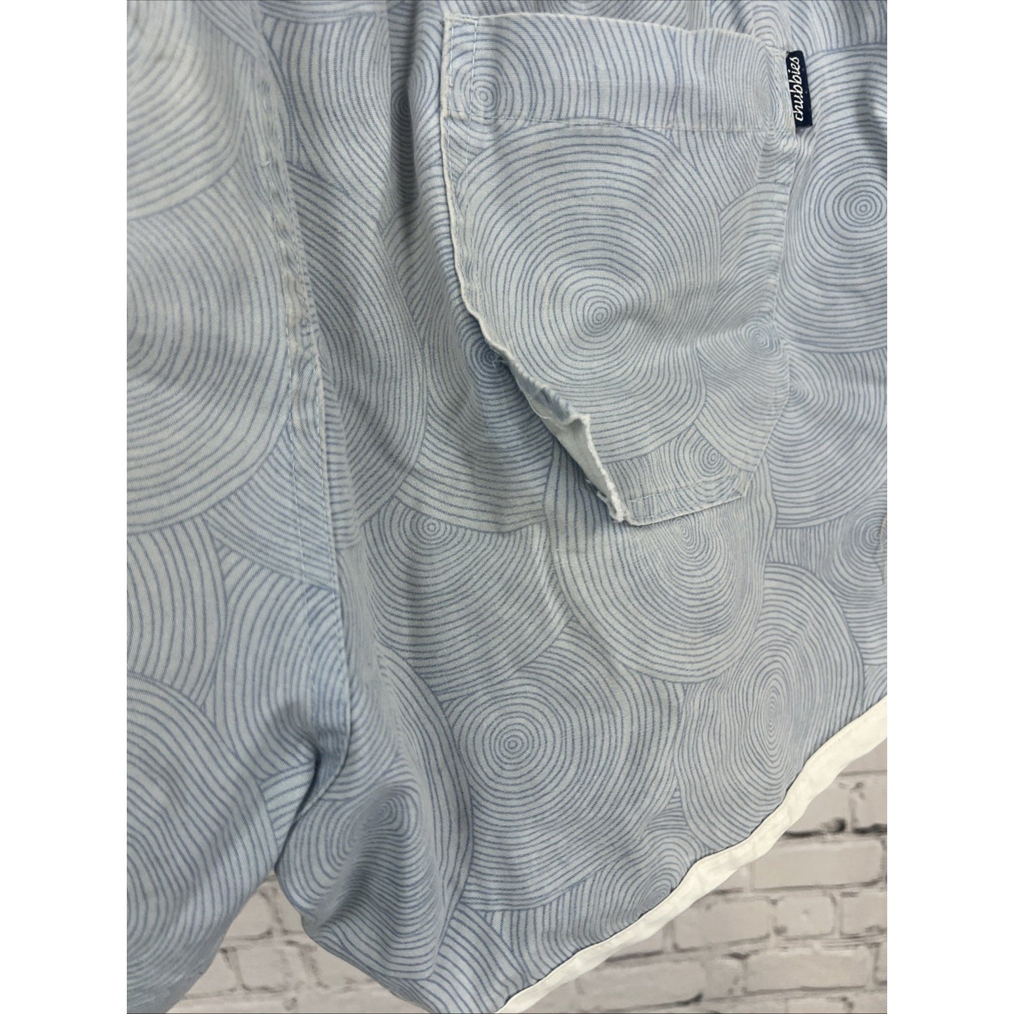 Chubbies Blue Drawstring 4" Inseam Stretch Pockets Retro Swim Shorts Mens Large