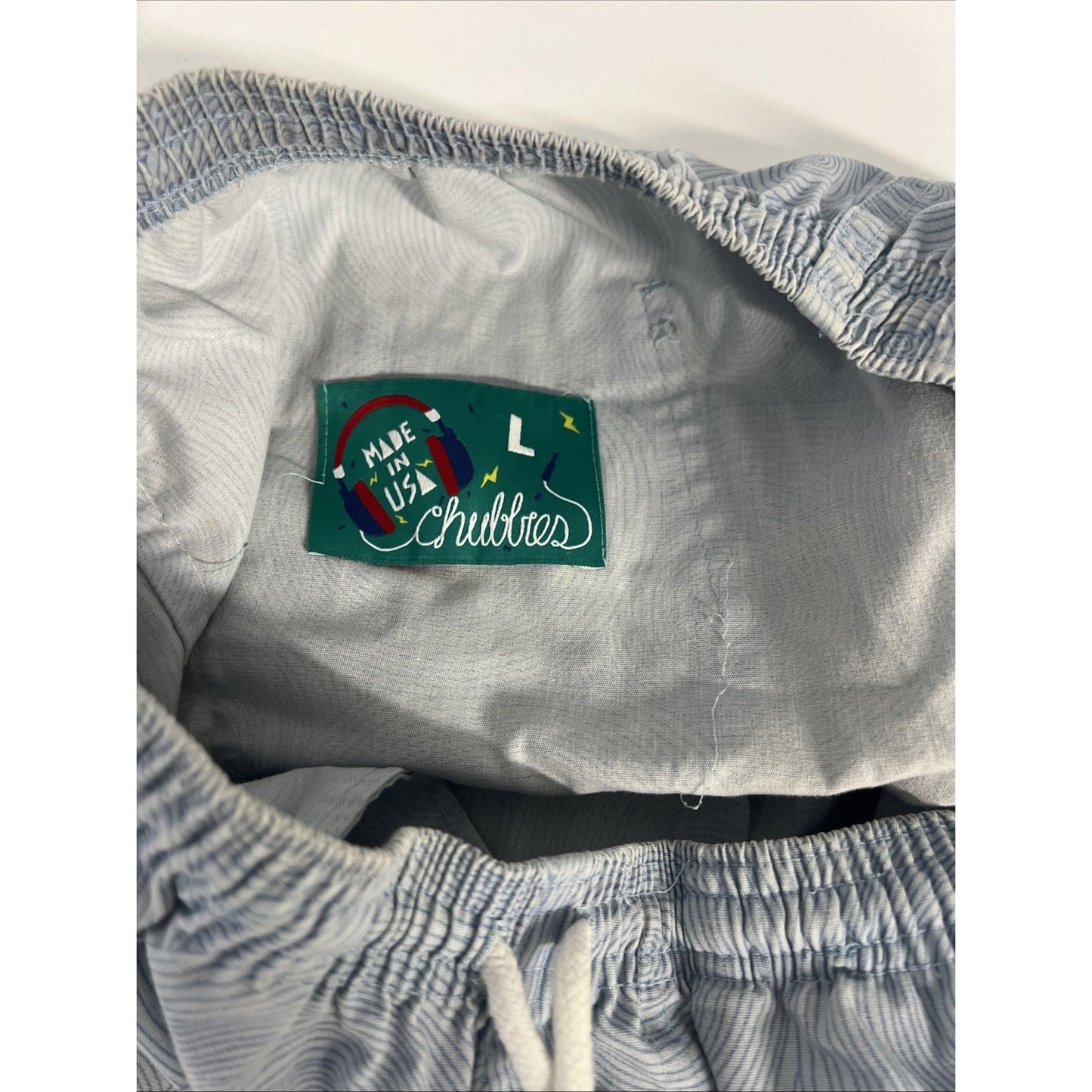 Chubbies Blue Drawstring 4" Inseam Stretch Pockets Retro Swim Shorts Mens Large