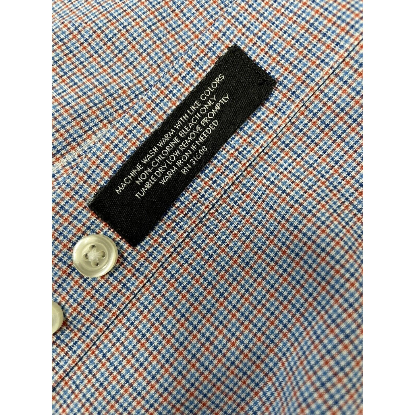 Jos A Bank Tailored Fit Plaid Print Classic Work Dress Button Down Size L Large