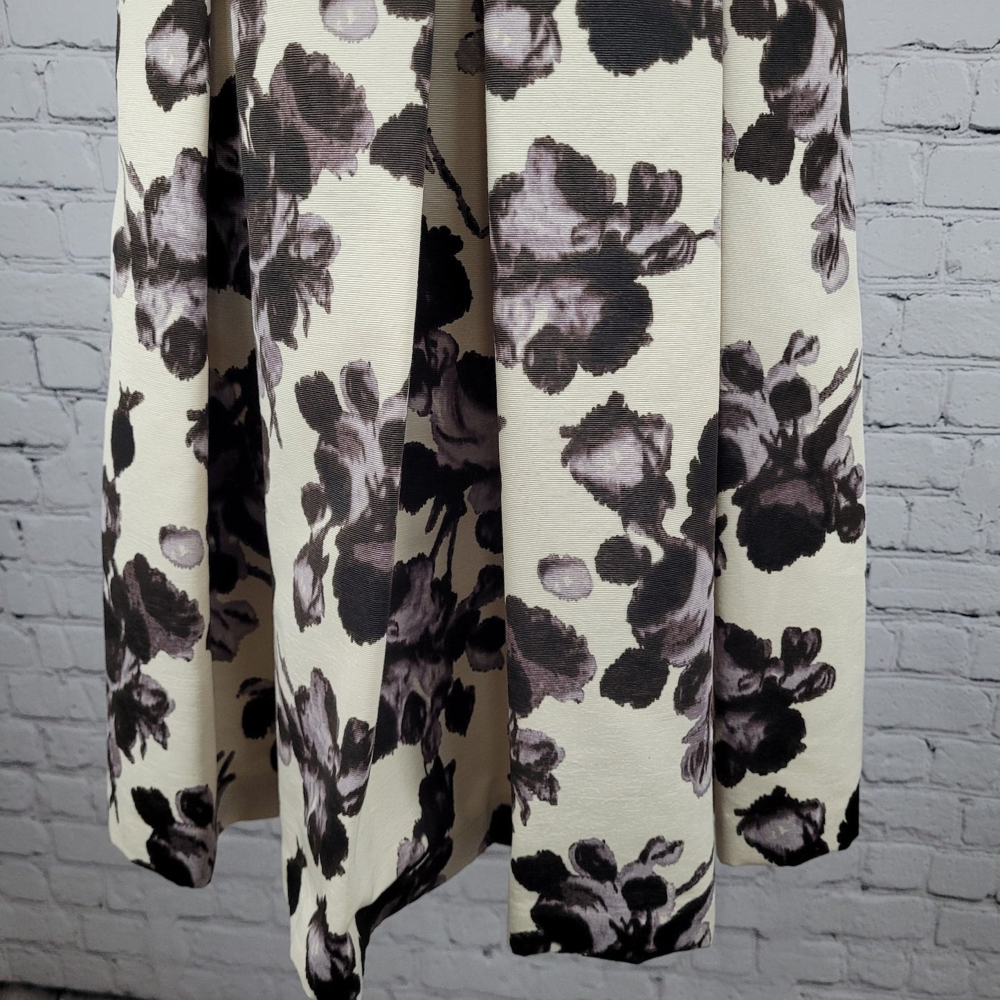 Eliza J Ivory Floral Pleated Sleeveless Lined Fit & Flare Backless Dress Size 4