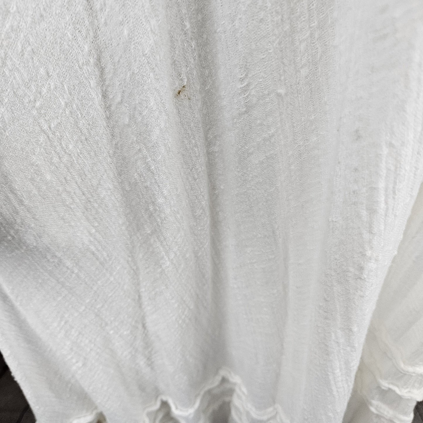 Free People FP One White Gauzy Strappy Boho Smocked Lined Midi Sun Dress XS